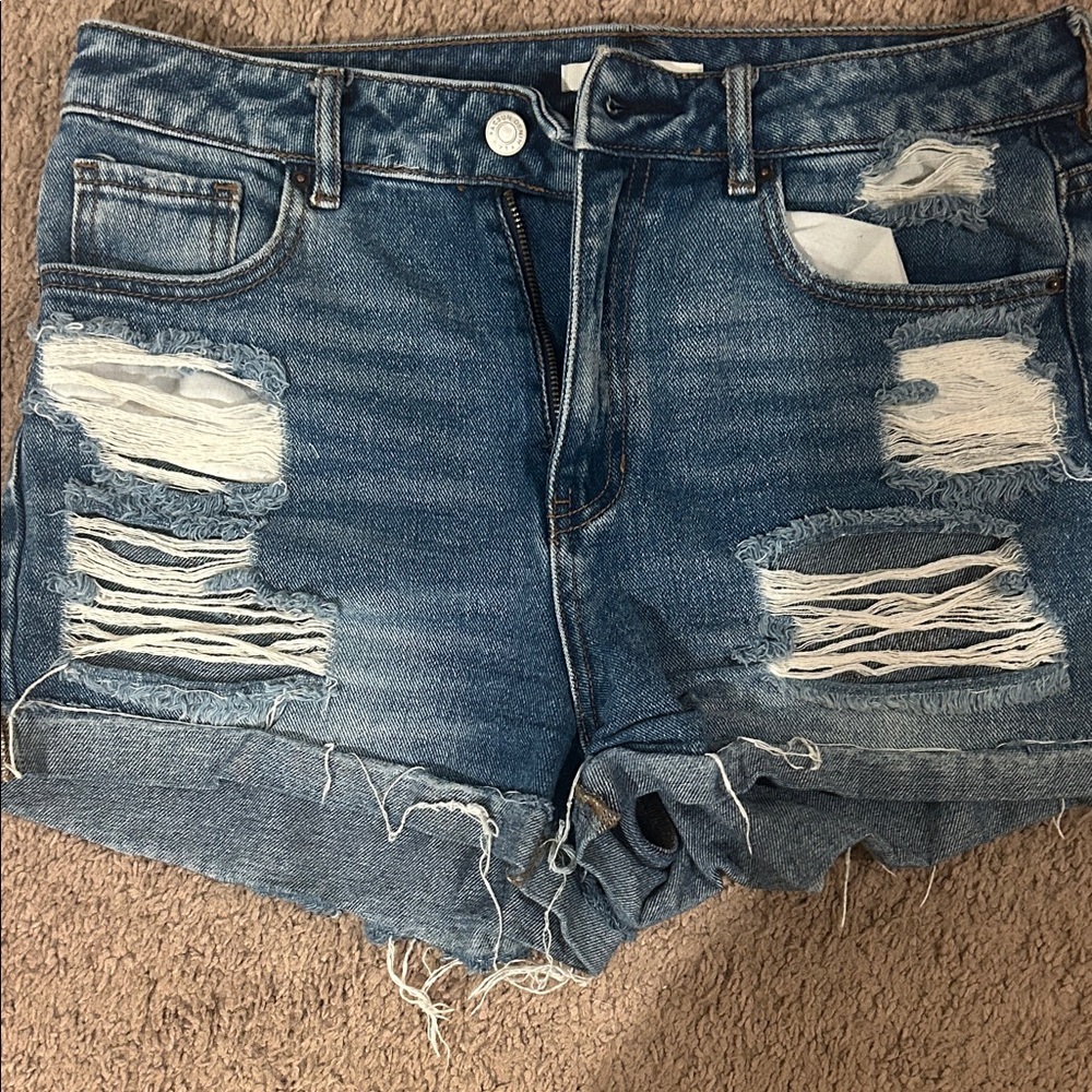 Pacsun Distressed Blue Denim Women Shorts